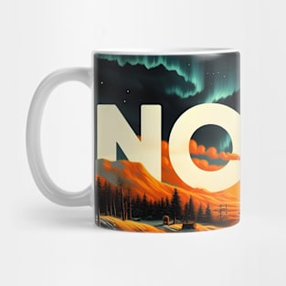 NORTH - northern landscape with polar lights Mug